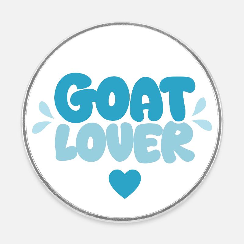 Goat Lover - Round  fridge magnet - white