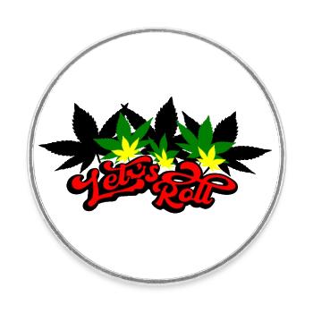 laisse rouler les feuilles de cannabis - Magnet rond - blanc - Devant
