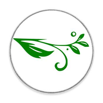 Flourishes Vine - Round  fridge magnet - white - Front