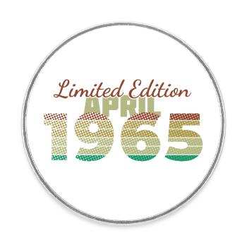 60. Geburtstag Limited Edition (SCR) 04/1965 - Runder Kühlschrankmagnet - Weiß - Vorne