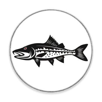 Fantasie Raubfisch - Runder Kühlschrankmagnet - Weiß - Vorne