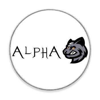 Wolf Wolf Alpha - Round  fridge magnet - white - Front