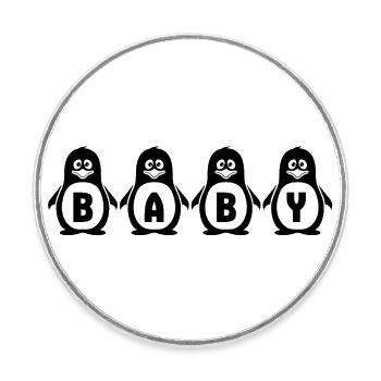 Bébé - Magnet rond - blanc - Devant