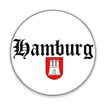 Hamburg - Runder Kühlschrankmagnet - Weiß - Vorne