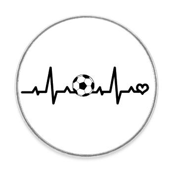 Fußball Herzfrequenz - Runder Kühlschrankmagnet - Weiß - Vorne