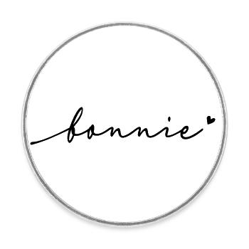Bonnie Schreibschrift Name - Runder Kühlschrankmagnet - Weiß - Vorne