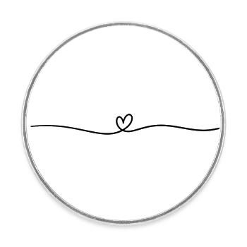 Einfach und süß Herz | Liebe - Runder Kühlschrankmagnet - Weiß - Vorne