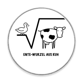 Duck Root de Cow Math Idée cadeau - Magnet rond - blanc - Devant