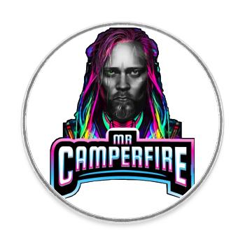 Mr. Camperfire Gesicht - Runder Kühlschrankmagnet - Weiß - Vorne