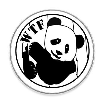 WTF panda W - Magnet rond - blanc - Devant