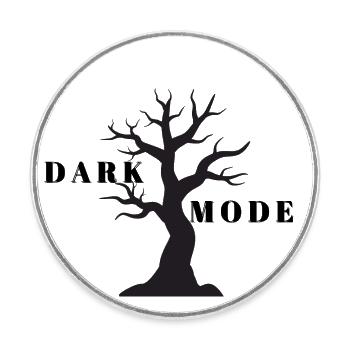 DARK MODE - Runder Kühlschrankmagnet - Weiß - Vorne