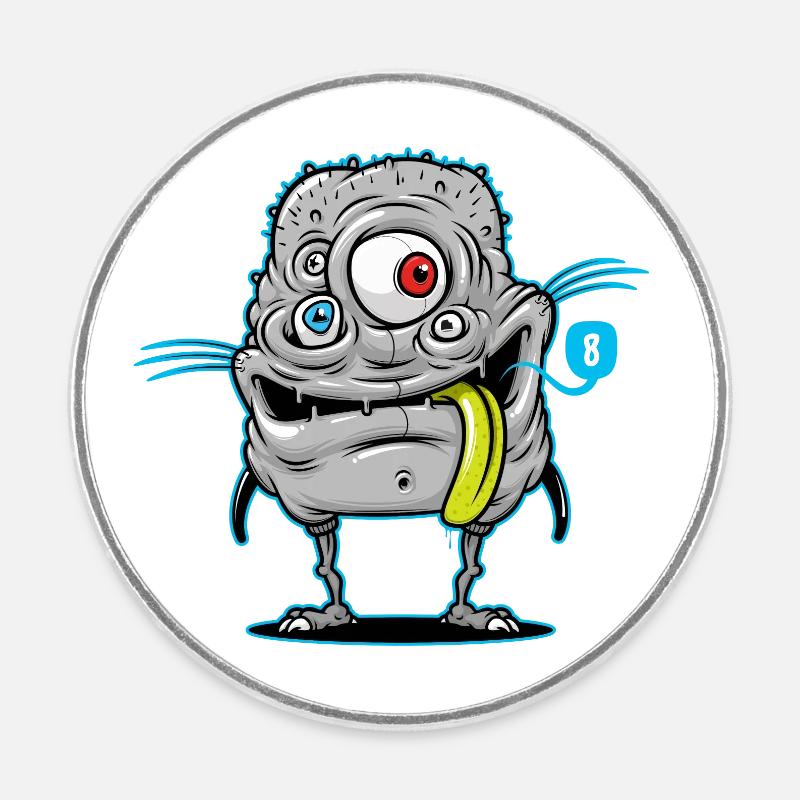 Freak Monster Troll colloured 2021 - Magnet rond - blanc