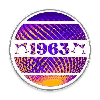 Geboren 1963 - Runder Kühlschrankmagnet - Weiß - Vorne