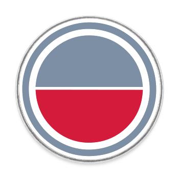 Emblème de la Pologne - Magnet rond - blanc - Devant