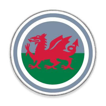 Wales Emblem - Round  fridge magnet - white - Front
