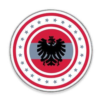 Österreich Emblem (Sterne) 02 - Runder Kühlschrankmagnet - Weiß - Vorne
