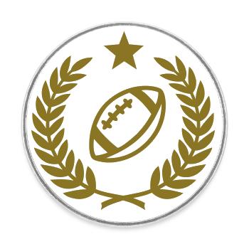 Laurel wreath (American Football) 01 - Round  fridge magnet - white - Front