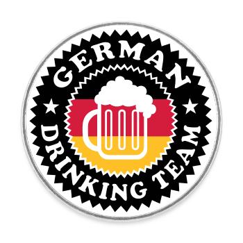German Drinking Team 01 - Runder Kühlschrankmagnet - Weiß - Vorne