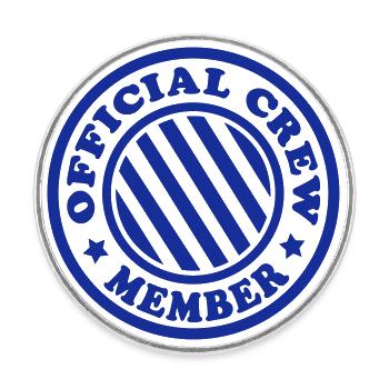 Official Crew Member (stamp) - Round  fridge magnet - white - Front