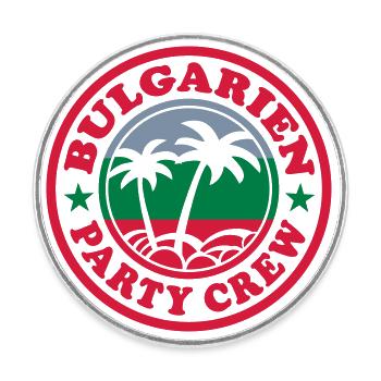 Bulgarien Party Crew 01 - Runder Kühlschrankmagnet - Weiß - Vorne