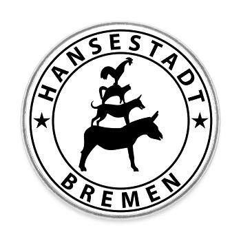 Bremen - Runder Kühlschrankmagnet - Weiß - Vorne