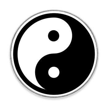 Yin Yang - Runder Kühlschrankmagnet - Weiß - Vorne