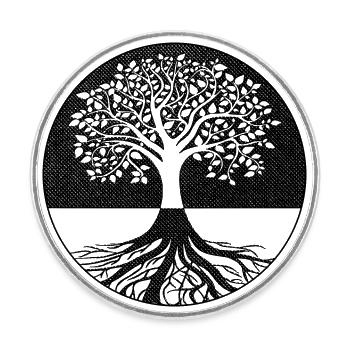 Arbre de vie - Magnet rond - blanc - Devant