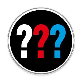 The Three ??? Logo Sticker - Round  fridge magnet - white - Front