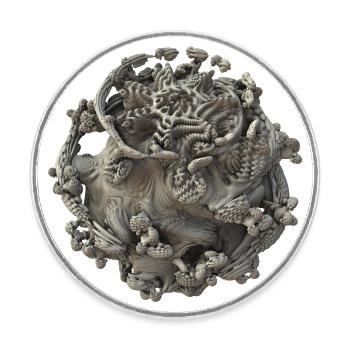 Fraktal 3D surreal - Runder Kühlschrankmagnet - Weiß - Vorne