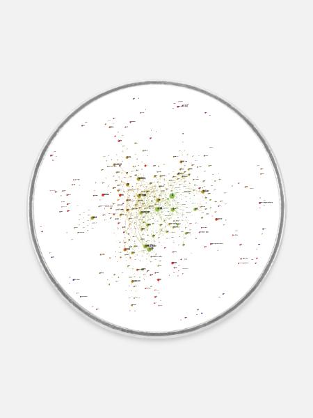 Programmiersprachen Einfluss Netzwerkdiagramm 2021 - Runder Kühlschrankmagnet - Weiß