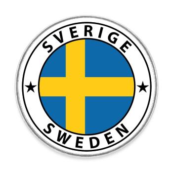Schweden - Runder Kühlschrankmagnet - Weiß - Vorne