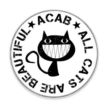 All cats are beautiful - Round  fridge magnet - white - Front