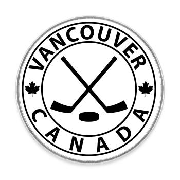 Hockey sur glace à Vancouver - Magnet rond - blanc - Devant