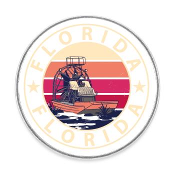 Florida Everglades - Round  fridge magnet - white - Front