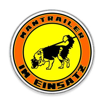 Mantrailer im Einsatz Boder Collie - Runder Kühlschrankmagnet - Weiß - Vorne