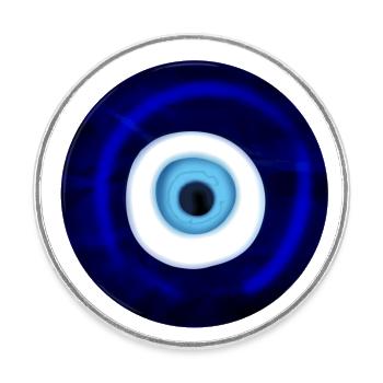 Nazar boncugu - Protection from the evil eye - Round  fridge magnet - white - Front