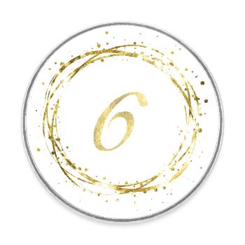 6 - Round  fridge magnet - white - Front