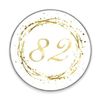82 - Runder Kühlschrankmagnet - Weiß - Vorne