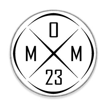 Mom 23 Kreis Kreuz Design - Runder Kühlschrankmagnet - Weiß - Vorne