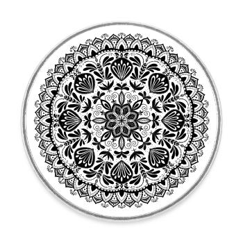 Mandala Good Vibes - Round  fridge magnet - white - Front