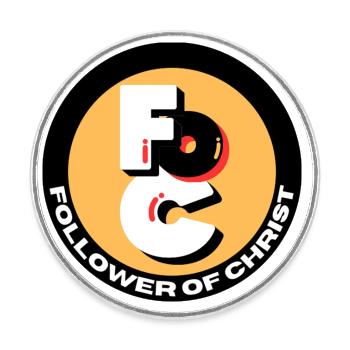 FOC Nachfolger Christi Logo 5 - Runder Kühlschrankmagnet - Weiß - Vorne