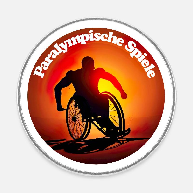 Games for athletes with obstacles - Round fridge magnet - white
