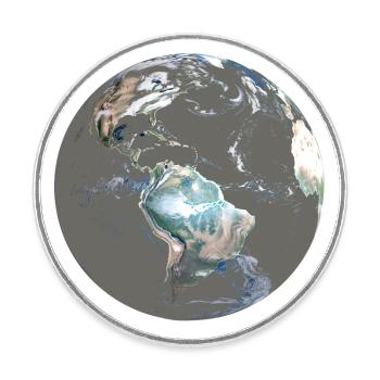 Blauer Planet Adieu, oder Rettet die Erde! Jetzt! - Runder Kühlschrankmagnet - Weiß - Vorne