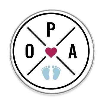OPA Herz Baby Babyfüße Liebe Farben anpassbar Opa - Runder Kühlschrankmagnet - Weiß - Vorne