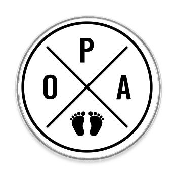 OPA Herz Baby Babyfüße Liebe Farbe anpassbar Opa - Runder Kühlschrankmagnet - Weiß - Vorne
