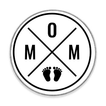 MOM Baby Baby Feet Mom Love Mother's Day Mom - Round  fridge magnet - white - Front