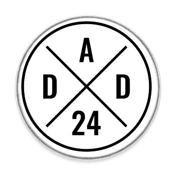 Dad 24 Birth Baby Dad Love Father's Day Dad 2024 - Round  fridge magnet - white - Front