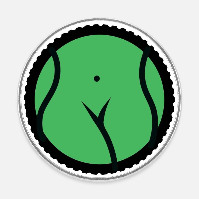 Gums Green - Round  fridge magnet - white