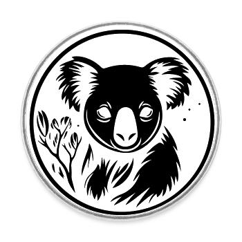 Koala - Runder Kühlschrankmagnet - Weiß - Vorne
