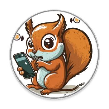 Scroll weiter, Eichhörnchen! - Runder Kühlschrankmagnet - Weiß - Vorne